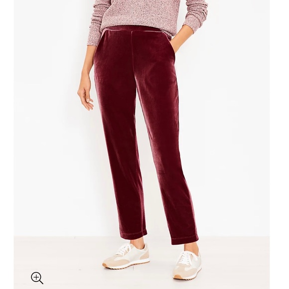Velvet Pull On Slim Pants - Picture 1 of 1